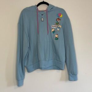 Rugrats Light Blue and Pink Zip Hoodie Size XXL Chucky, Tommy, Phil & Lil 90’s